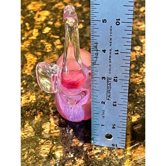 Blown Glass Pink Elephant Figurine 5.5" Tall Decorative Collectible Handcrafted - Picture 11 of 11